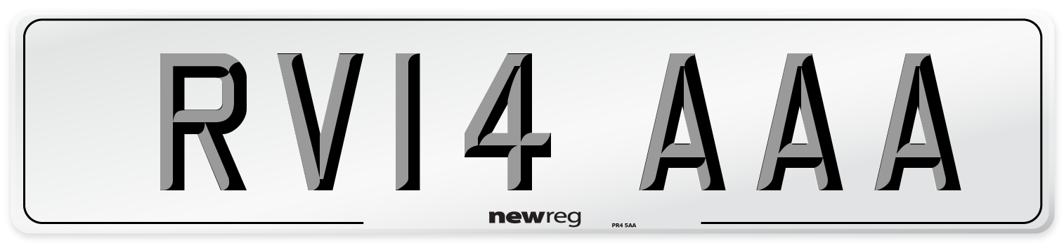 RV14 AAA Number Plate from New Reg